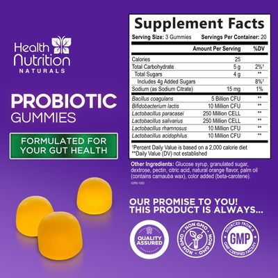 Probiotic Gummies for Digestive Health - Daily Probiotics for Women Men Gummy, 5 Billion CFU Probiotics Supplement, Probiotic Strains Supports Immune, Vaginal, Gut Health, Non-GMO - 60 Gummies