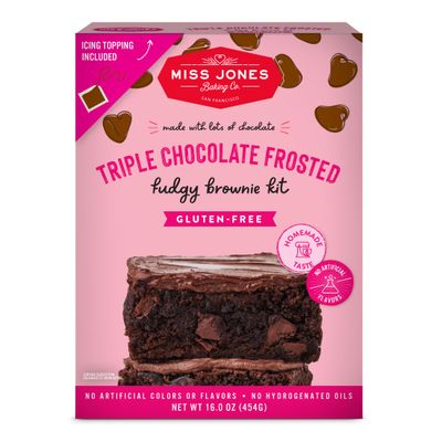 Miss Jones Gluten Free Triple Chocolate Frosted Brownie Kit, 16 oz, Pack of 1