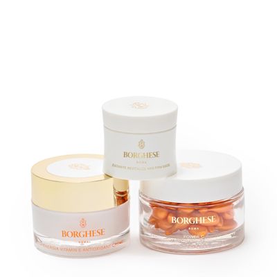 Borghese 3-Piece Best in Brightening Gift Set - Includes Firming Mask, Vitamin C Serum Capsules Vitamin E Face Cream, Anti Aging Skin Care Set
