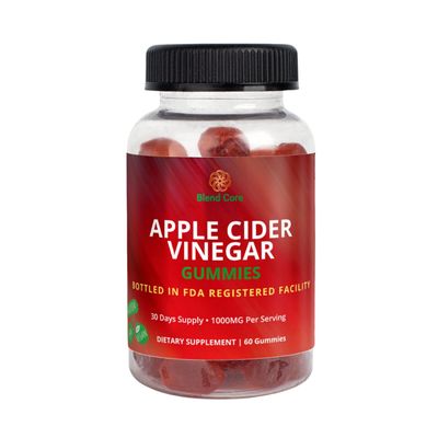 Blend Core Apple Cider Vinegar Gummies with Vitamin B12 - Vegan, Gluten-Free, Non-GMO - Apple Purple Carrot Flavored - 1000mg ACV - 60 Gummies, 30-Day Supply