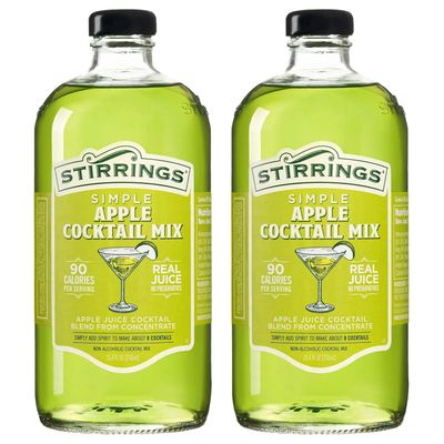 Stirrings 2 Pack Apple Cocktail Mix 750ml Bottles - Real Juice No Preservatives - 90 Calories - Drink Mixer