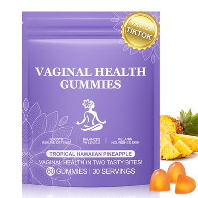 Vital Natural Vaginal Probiotics Source Feminine Gummies 60 Count, PH Balance for Women, Improve Immune, Hawaiian Pineapple Flavor, Vegan Low Sugar, Premium Balance Gummies