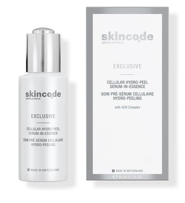 Skincode Exclusive Cellular Hydro-Peel Serum-in-Essence 50ml Hydrating Refining Anti-Aging Serum 5 Lactic Acid Tri-Peptide Infused with Swiss Glacial Water Pentavitin