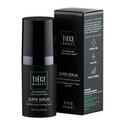 Tiege Hanley Anti-Aging Face Serum, SUPER SERUM (1-Pack) - Skin Tightening Facial Serum for Men - Mens Serum For Face with Sodium Hyaluronate Retinyl Palmitate for Smoother Tighter Skin, 0.5 Fl Oz