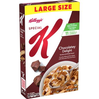 Kellogg&#39;s Special K Breakfast Cereal, Family Breakfast, Fiber Cereal, Large Size, Chocolatey Delight, 15.5oz Box (1 Box)