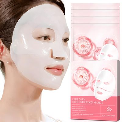 Collagen Face Mask, Bio-Collagen Deep Hydrating Overnight Mask with Hyaluronic Acid, Anti Wrinkle Lifting Mask for All Skin Types, Anti Aging Facial Mask,Pore-Minimizing,FirmingElasticity(4 PCS)