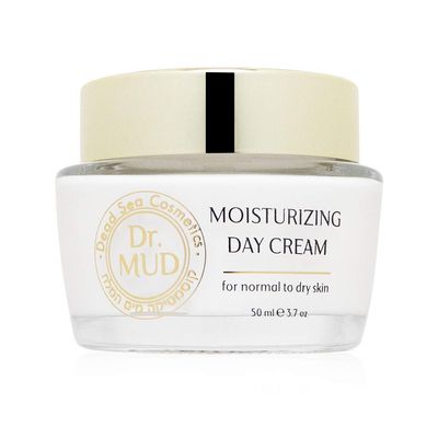 Dr. Mud Moisturizing Day Cream - Daily Face Cream with Dead Sea Minerals, Hyaluronic Acid, Collagen Natural Plant Extracts - Paraben Free Anti-Aging Facial Moisturizer for Normal to Dry Skin, 50ml