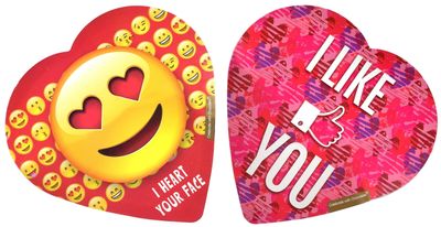 Pack of 2 Assorted Elmer Chocolates (Made in USA) in Heart-Shaped Boxes, 2 oz. Perfect for Valentine&#39;s Day Gifts! (Emoji I LIKE YOU)