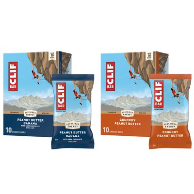 CLIF BAR - Peanut Butter Variety Pack - 2 Flavors - Made with Organic Oats - Energy Bars - Non-GMO - Plant Based Protein Bars (20 Pack, 2 Boxes)