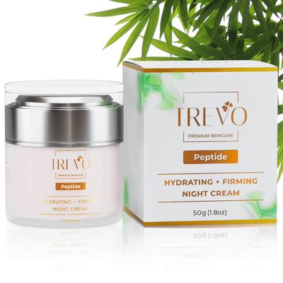Trevo Peptide Hydrating Firming Night Cream - Advanced Anti Aging Face Cream - Hydrating Face Moisturizer - Peptides, Retinol Vitamin B3 - Reduce Fine Lines, Anti Inflammation - 50g1.8oz