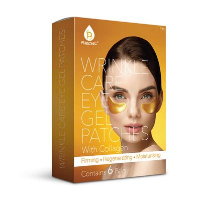 Pursonic Wrinkle Care Eye Gel Patches with Collagen for Puffy Eyes, Dark Circles, Wrinkles - Hydrates and Rejuvenates Skin for Anti-Aging Effects