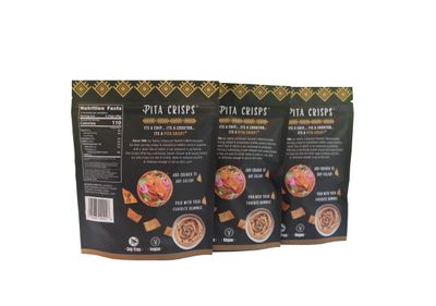 Pita Crisps - Garlic Spice Flavored (15oz) VeganSoy-Free by Kareem's Mediterranean - Artisan Pita Chips Snacks (3 PACK)