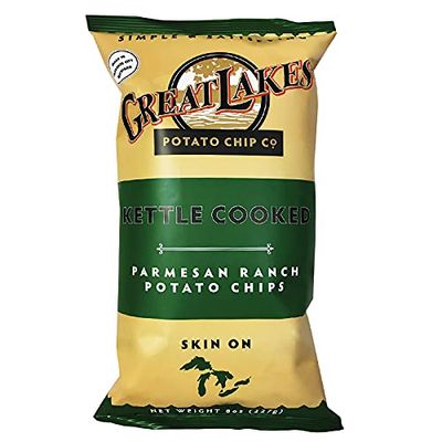 Great Lakes Potato Chips Parmesan Ranch Kettle Cooked Potato Chips, 8 oz. Bags (3 Bags)