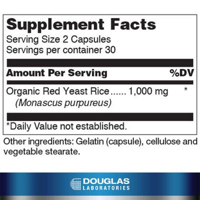 Douglas Laboratories Beni Koji Red Yeast Rice Fermented Red Rice to Support Healthy Blood Lipid Metabolism 60 Capsules