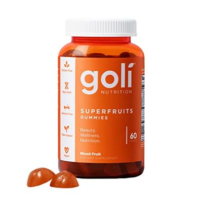Goli Nutritional Supplement, SuperFruits Beauty Gummy Vitamin - 60 Count - Collagen-Promoting Ingredients - Mixed Fruit, Vegan, Plant-Based, Non-GMO, Gluten-Free Gelatin Free
