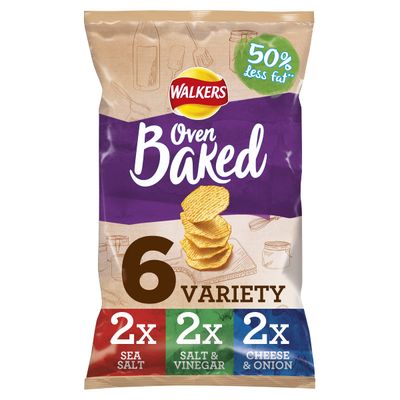 Walkers Baked Variety Multipack Crisps, 6 x 25 g