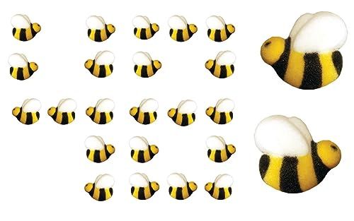 Bees Cakes Decorations- Bumble Bee Shaped Edible Hard Sugar Decorations, 48 pcs by R.U.S. Candy Company