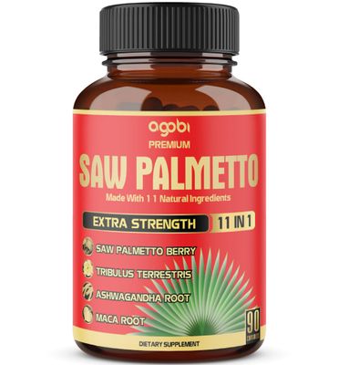 Premium Saw Palmetto Capsules - Combined with Ashwagandha, Turmeric, Tribulus, Maca, Green Tea, Ginger, Holy Basil More - Natural Prostate Support - 90 Capsules 3-Month Supply
