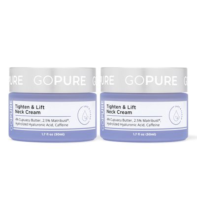 goPure Neck Firming Cream, Pack of 2 - Anti-Aging Neck Cream for Tightening and Wrinkles for an Even Skin Tone and Neck Lift - With Pro-Active Firming Complex, 1.7 oz