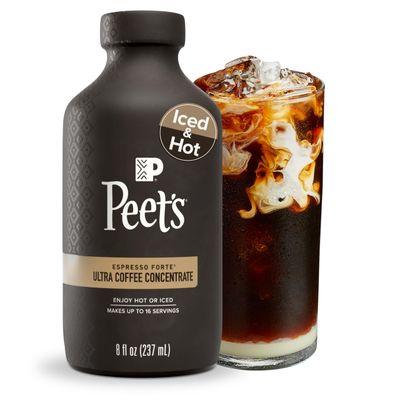 Peet&#39;s Coffee, Ultra Coffee Concentrate, Instant Hot, Cold Brew, or Iced Coffee - Espresso Forte, 8 Fluid Ounce Bottle (16 Servings)