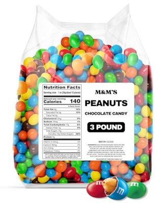 MM Peanuts Milk Chocolate Candy Bulk Pack - 3 Pound Assorted Chocolate Candies For Movie Nights, Candy Buffet, Snacks Treats