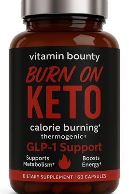 Vitamin Bounty Burn on Keto - Thermogenic Fat Burner GLP-1 Support - Keto Diet Pills for Women Men - Appetite Suppressant, Energy Metabolism Booster - 60 Capsules