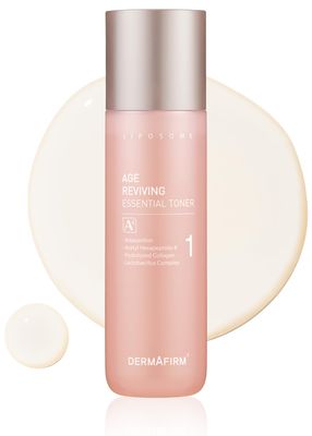 DERMAFIRM Age Reviving Essential Hydrating Toner A4 Early Age-Defying Pore Firming Facial Toner with Collagen, Astasome Peptide for All Skin Types No Animal Trials No Paraben 6.76 fl oz