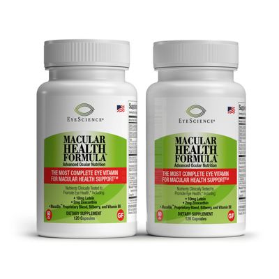 EyeScience - Macular Health Formula - 120 Capsules - Complete Nutritional Supplement for Eye Health - Contains Lutein, Zeaxanthin, Vitamin C, D, E B6-2-Pack