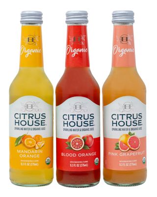 Citrus House Organic Sparkling Juice, Variety Pack, No Added Sugars, No Preservatives, 9.3 Fl Oz Glass Bottle (Pack of 12)