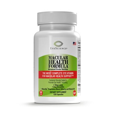 EyeScience - Macular Health Formula - 120 Capsules - Complete Nutritional Supplement for Eye Health - Contains Lutein, Zeaxanthin, Vitamin C, D, E B6-2-Pack