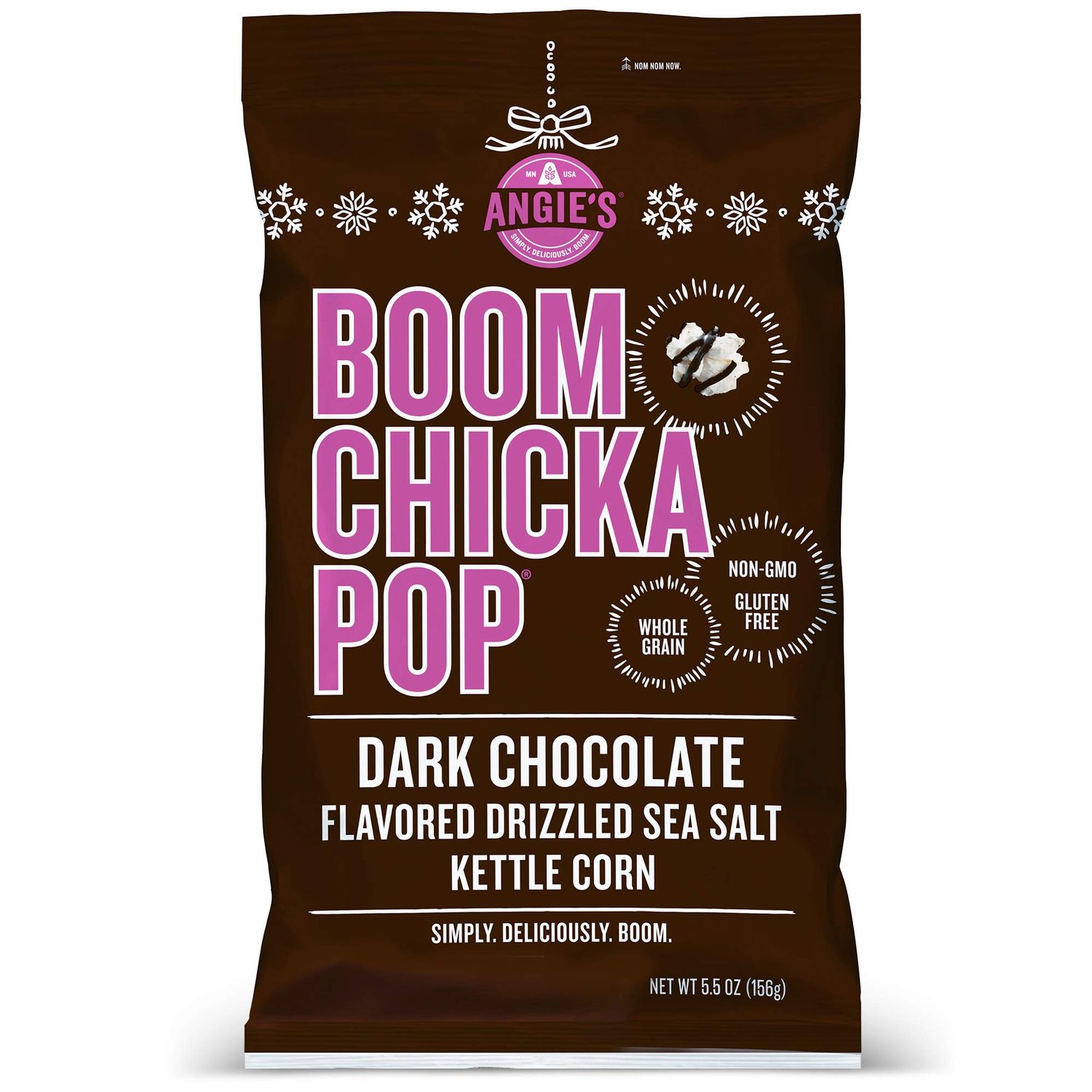 Angie&#39;s BOOMCHICKAPOP Dark Chocolate Drizzled Sea Salt Kettle Corn Popcorn, 5.5 oz. (Pack of 12)