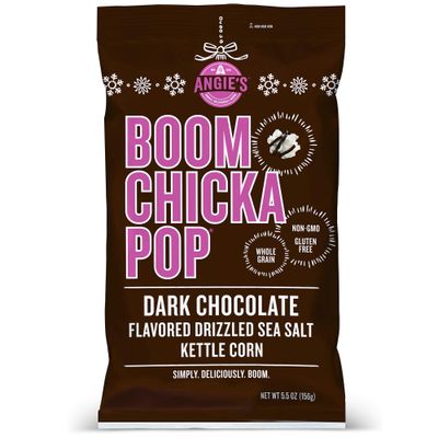 Angie&#39;s BOOMCHICKAPOP Dark Chocolate Drizzled Sea Salt Kettle Corn Popcorn, 5.5 oz. (Pack of 12)