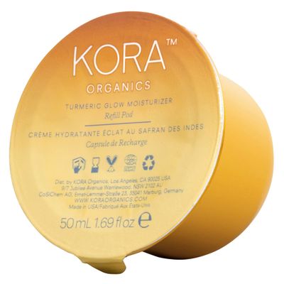 KORA Organics Turmeric Glow Facial Moisturizer Refill Pod, Hydrating Face Cream, to Soften Plump Skin, For Oily and Combination Skin, Certified Organic Cruelty-Free, 1.69 Fl Oz