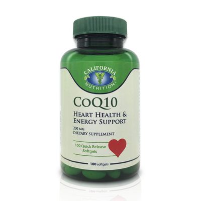 California Nutrition CoQ10 200mg Softgels, Coenzyme Q10 Coq-10 Co Q 10 Supplements, 100 Counts High Absorption Quick Release Co Q-10 Antioxidant for Heart Health Energy Production, 100 Days Supply