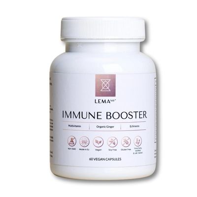 LEMAlab Immune Booster - 60 Vegan Capsules - B-Complex, Vitamin C E, Organic Ginger Echinacea - Antioxidant Formula - Supports Immune Function Energy Metabolism