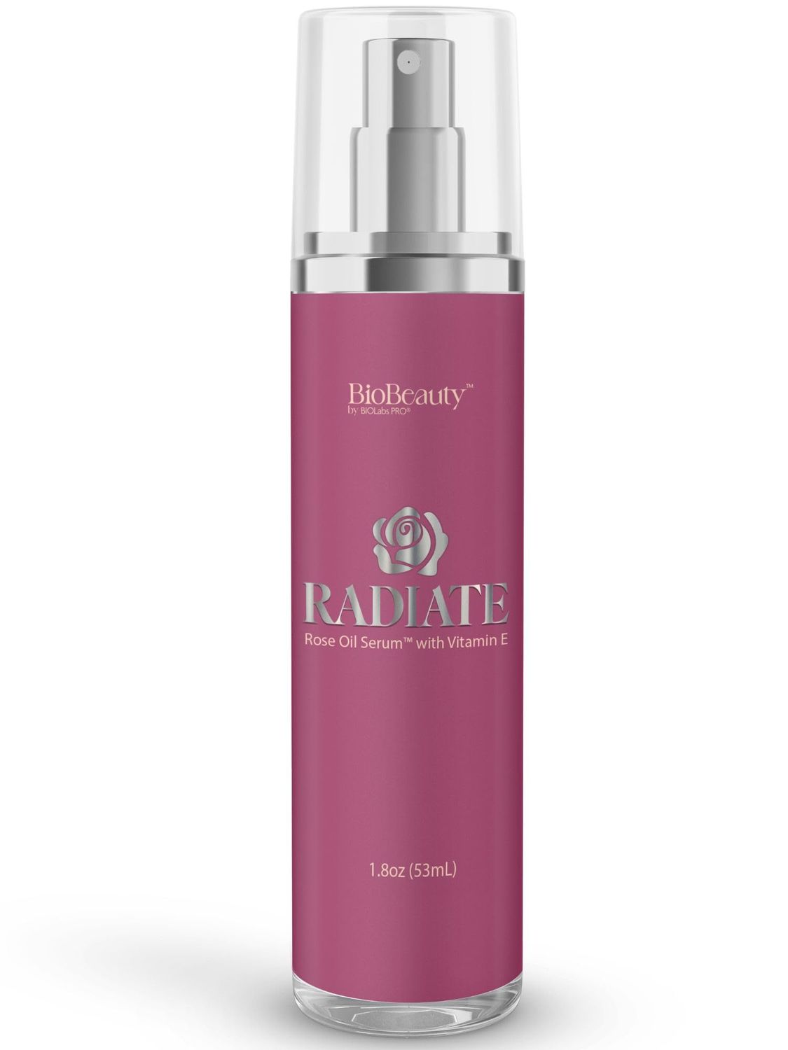 BIOBeauty Rose Oil Serum for Face with Vitamin E, Jojoba Oil Sunflower Oil, Hydrating Nourishing Face Oil with Rose Extract for Radiance, Paraben-Free, Non-GMO, Made in USA (1.8 oz - Radiate)