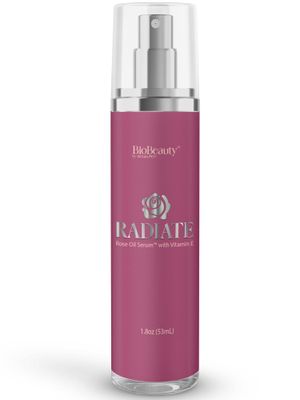 BIOBeauty Rose Oil Serum for Face with Vitamin E, Jojoba Oil Sunflower Oil, Hydrating Nourishing Face Oil with Rose Extract for Radiance, Paraben-Free, Non-GMO, Made in USA (1.8 oz - Radiate)