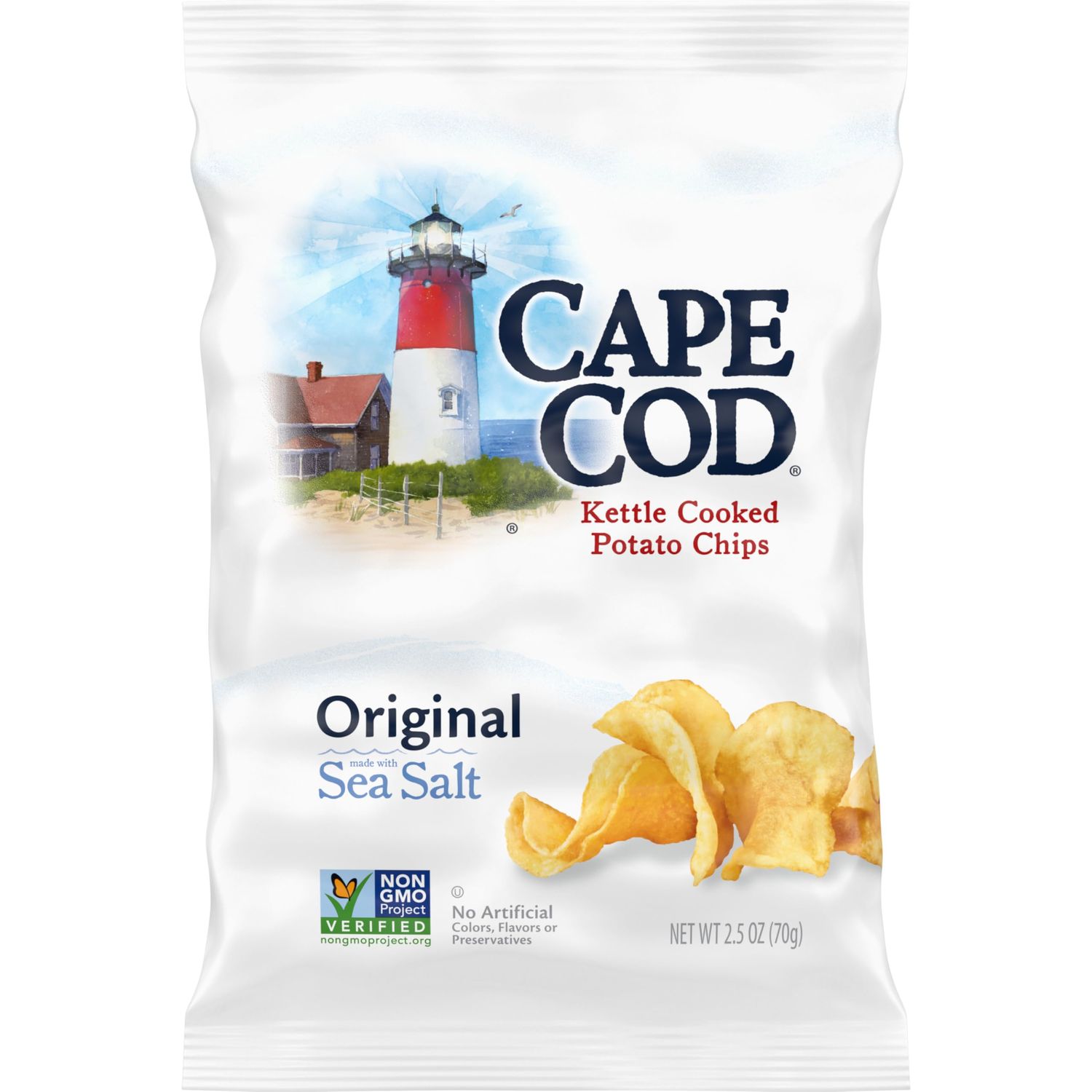 Cape Cod Potato Chips, Original Kettle Cooked Chips, 2.5 Oz