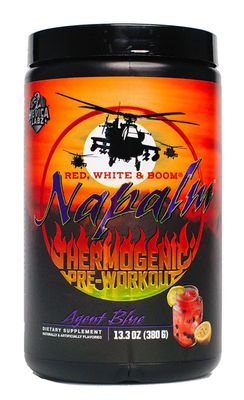 &#39;Merica Labz Red White Boom Napalm Thermogenic Pre-Workout with 3 Patented Ingredients, Nootropics350mg Caffeine, 20 Servings (Agent Blue, 380g)
