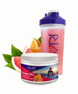 VIVRI Power Me! Fruit Punch Flavor, 30 Servings, Green Tea, Guarana, Yerba Mate, B-Complex and Naturally Sweetened