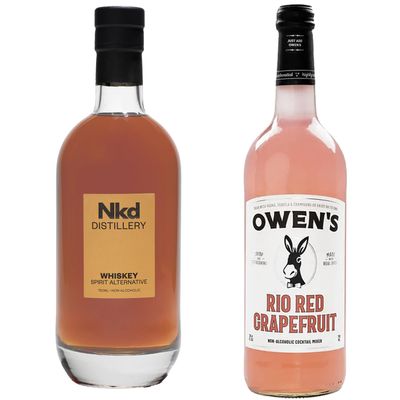 Nkd Distillery Whiskey Alternative Premium Non-Alcoholic Spirit 750 ML Bottles w Owen s Mixers Rio Red Grapefruit 750 ML Bottles - Perfect for Mocktails - Made in USA
