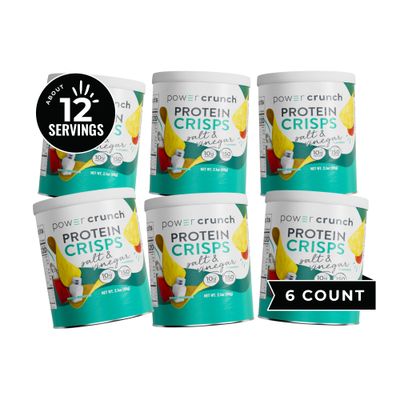 Power Crunch Protein CRISPS, a Potato Style Protein Chip, Salt Vinegar, 10g of protein, 1.05 ounces per serving (Pack of 6)