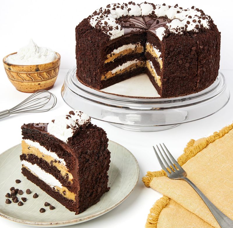 David's Cookies Marshmallow Cake - 10" - Birthday Cake For Delivery Fresh Bakery Dessert Layered Cake for Delivery - Pre-Sliced for Easy Sharing - Moist Layered Chocolate Cake - Great Gift Idea