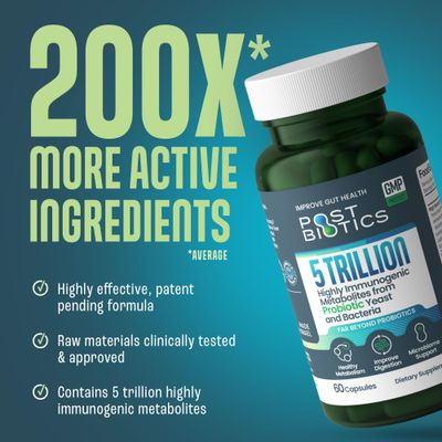 NAVEH PHARMA Adult Postbiotics Capsules for Women and Men Postbiotics for Gut Health with 200X Ingredients Than Probiotic and Prebiotic Supports Immunity, Digestion, Microbiome Metabolism