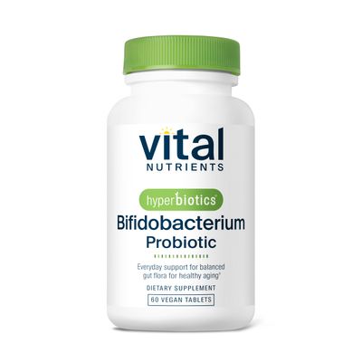 Hyperbiotics Vital Nutrients Bifidobacterium Probiotic 7 Targeted Strains Supports Immune and Digestive Health for Older Adults Shelf-Stable Vegan 60 Tablets
