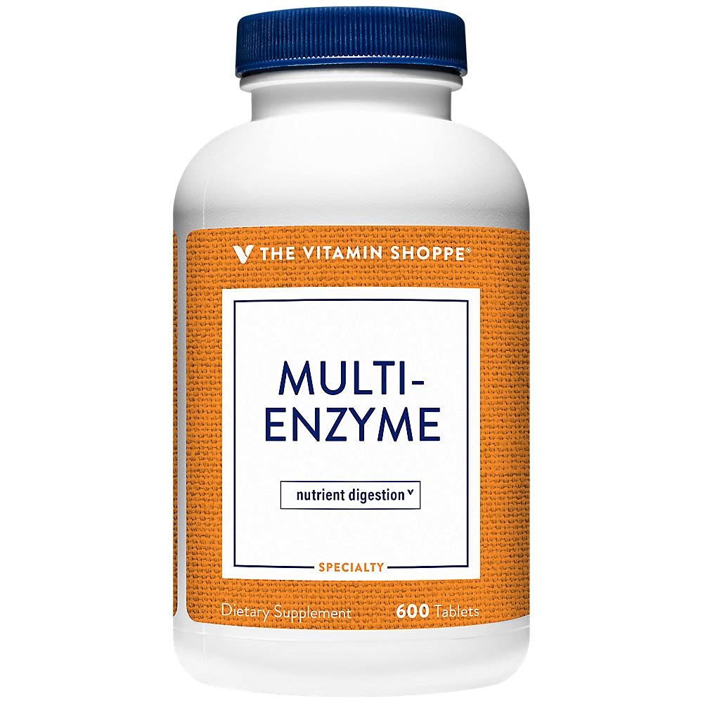 The Vitamin Shoppe Multi Enzyme - Helps Support The Digestion Absorption of Protein, Carbs Fat (600 Tablets)