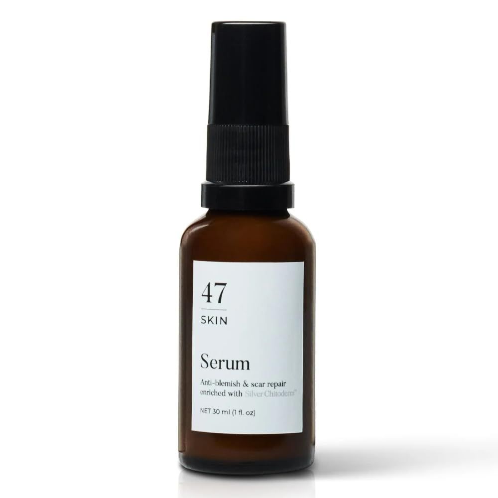 47 Skin Hydrating Face Serum for Clearing Acne Scars, Anti-Blemish Scar Repair Serum Skincare Treatment with Silver Chitoderm - Smooth Skin Moisturiser Facecare Serum for All Skin Types (1.01 oz)