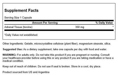 Swanson Adrenal Glandular 350 mg 60 Caps