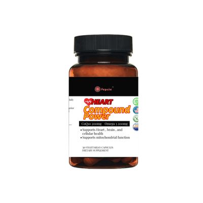 Aegabe Heart Health Supplements,High Strength CoQ10 200mg Omega-3 200mg,Ultra High Absorption,Helps Enhance Heart Strength and Blood Vessel Elasticity,Reduces Vascular Resistance,30-Day Supply