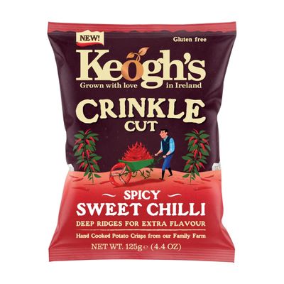 Keogh&#39;s Crinkle Cut Spicy Sweet Chilli Potato Crisps, 4.4 oz, Pack of 3